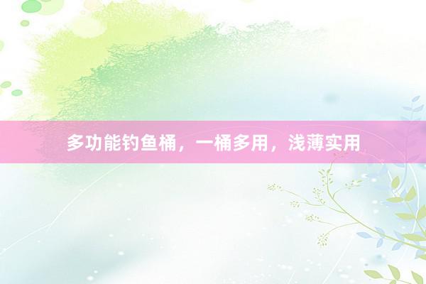 多功能钓鱼桶，一桶多用，浅薄实用
