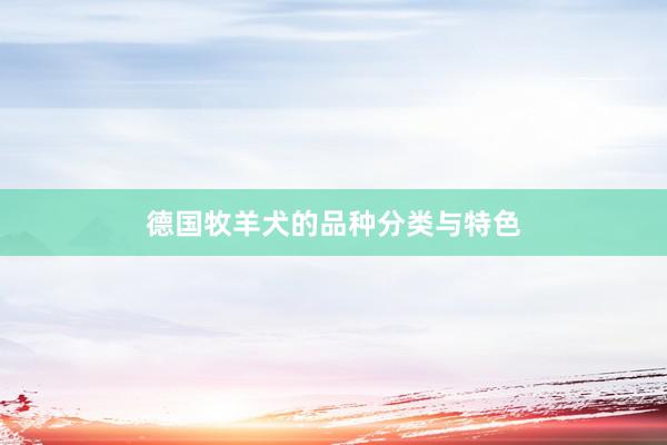 德国牧羊犬的品种分类与特色